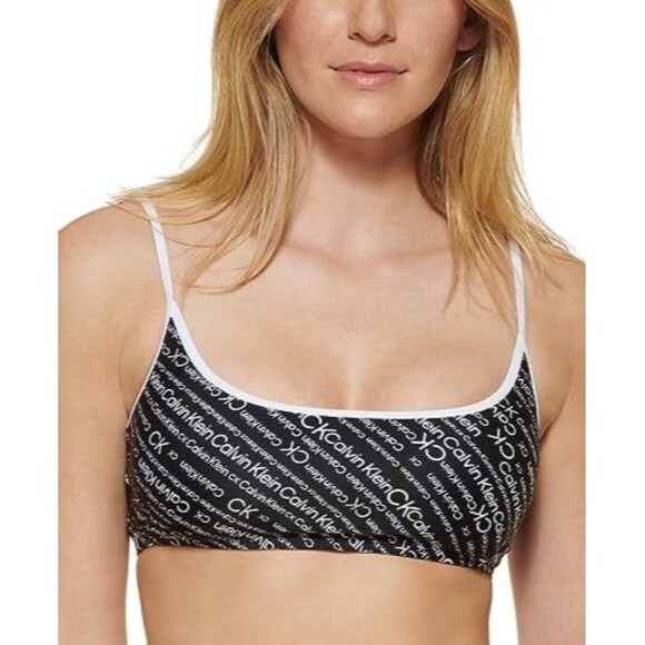 Calvin Klein Logo Bikini Swim Top Size Small - Picture 1 of 8